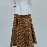 Technical Printed Skirt in Caramel