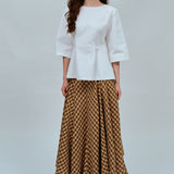 Technical Printed Skirt in Caramel