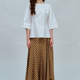 Canvas Waisted Top in White