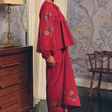 Frida Poplin Blouse in Ruby