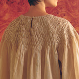 Clio Hand-Stitched Honeycomb Blouse in Ecru