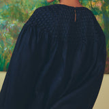 Clio Hand-Stitched Honeycomb Blouse in Midnight