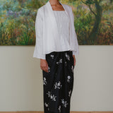 Astrid 2-Piece Linen Shirred Top in Blanc