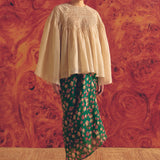 Clio Hand-Stitched Honeycomb Blouse in Ecru