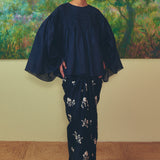 Clio Hand-Stitched Honeycomb Blouse in Midnight