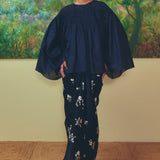 Clio Hand-Stitched Honeycomb Blouse in Midnight