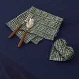 Ina Napkins in Green Checks (Pack of 2)