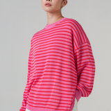 Jules Fine-Knit Jumper in Pink Stripe