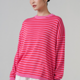 Jules Fine-Knit Jumper in Pink Stripe