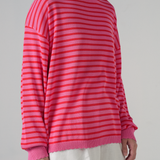 Jules Fine-Knit Jumper in Pink Stripe
