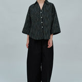 Sculptor Poplin Shirt in Black Stripe