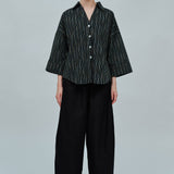Sculptor Poplin Shirt in Black Stripe
