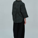Sculptor Poplin Shirt in Black Stripe