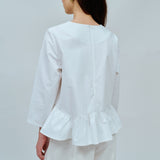 Afternoon Peplum Blouse in White