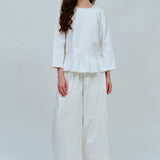 Afternoon Peplum Blouse in White