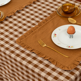 Martha Ruffle Placemats in Caramel (Pack of 2)