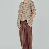 Studio Ramie Balloon Trousers in Chocolate