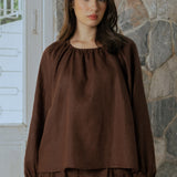 Cloud Linen Blouse in Chocolate