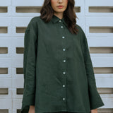 Friday Linen Shirt in Emerald