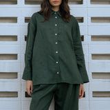 Friday Linen Shirt in Emerald
