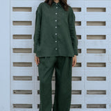 Friday Linen Shirt in Emerald