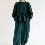 Athena Ramie Blouse in Emerald