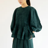 Athena Ramie Blouse in Emerald