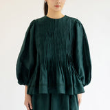 Athena Ramie Blouse in Emerald