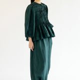 Athena Ramie Blouse in Emerald