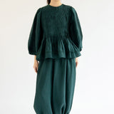 Athena Ramie Blouse in Emerald