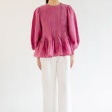 Athena Ramie Blouse in Peony