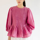 Athena Ramie Blouse in Peony