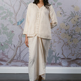 Signature Linen Knot Skirt in Cream