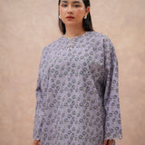 The Perfect Embroidered Kedah Set in Lilac