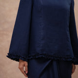 The Signature Linen Knot Skirt in Midnight