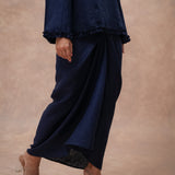The Signature Linen Knot Skirt in Midnight
