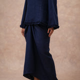 The Signature Linen Knot Skirt in Midnight