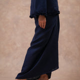 The Signature Linen Knot Skirt in Midnight