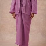 The Signature Linen Knot Skirt in Berry