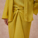 The Signature Linen Knot Skirt in #CBB62E