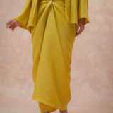 The Signature Linen Knot Skirt in #CBB62E