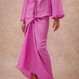 The Signature Linen Knot Skirt in Vivid Pink