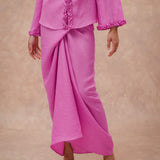The Signature Linen Knot Skirt in Vivid Pink