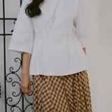 Canvas Waisted Top in White
