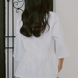 Canvas Waisted Top in White