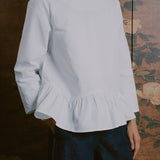 Afternoon Peplum Blouse in White