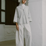 Sculptor Poplin Shirt in White Stripe