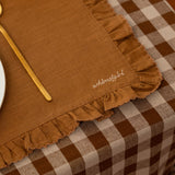 Martha Ruffle Placemats in Caramel (Pack of 2)