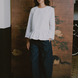 Afternoon Peplum Blouse in White