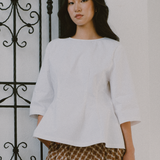 Canvas Waisted Top in White